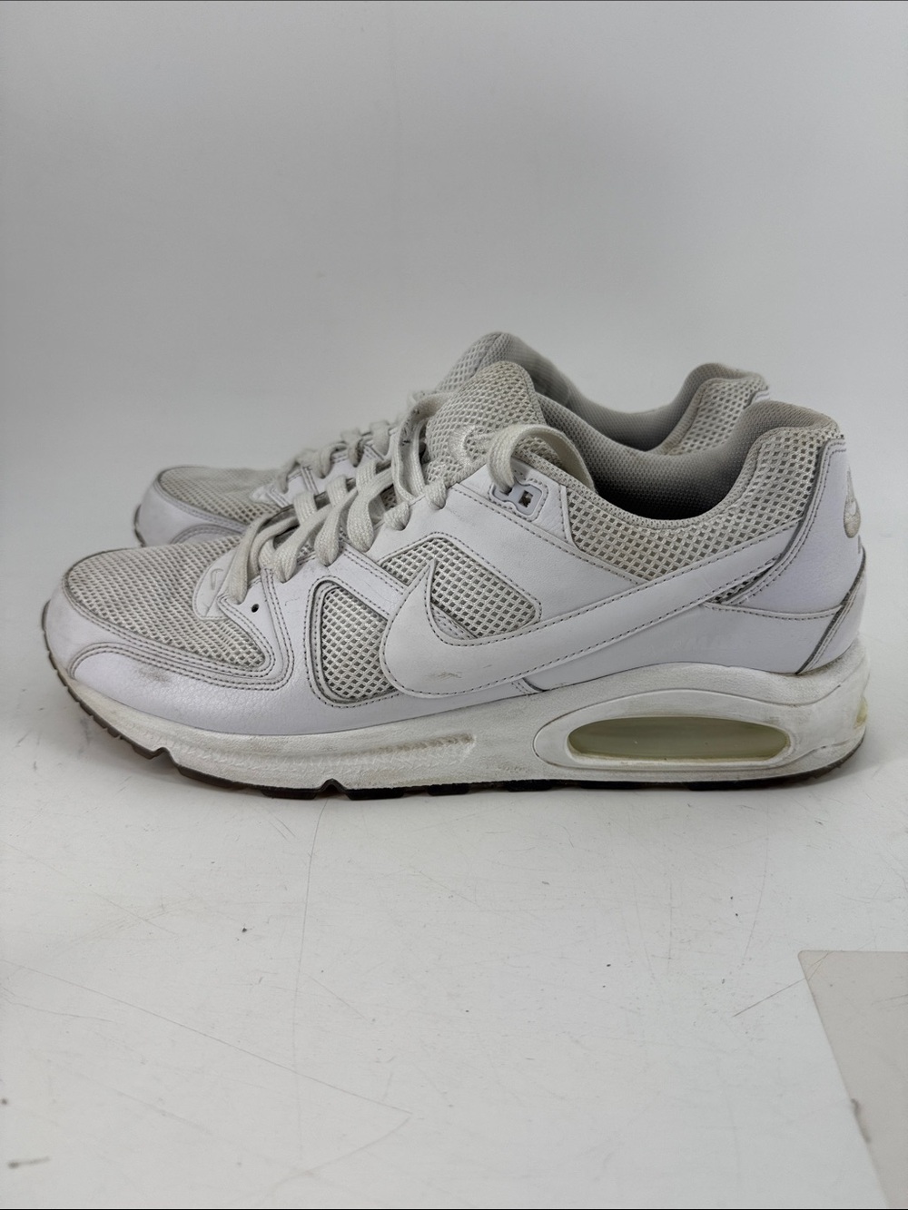 NIKE AIR White Mesh & Leather Low-Top Sneakers